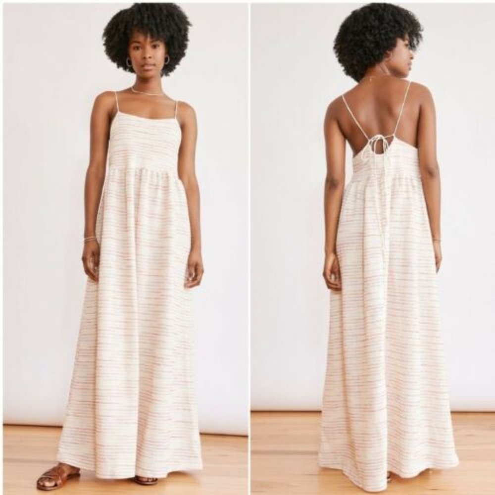 Something Navy Tallulah Textured Rainbow Terry Maxi Dress w. Pockets Size S